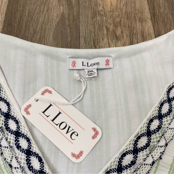 ✨🆕 NWT L. Love Striped textured striped tunic top Womens size 2XL - Picture 9 of 12